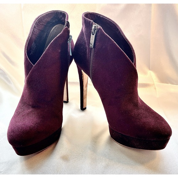 Platform stiletto heels Jessica‎ Simpson suede zip bootie Shiraz 7.5 JP Richie - Picture 1 of 6